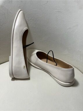 NWOB Coach Emilia Mary Jane Square Toe Leather Ballet Flats Chalk Ivory 10